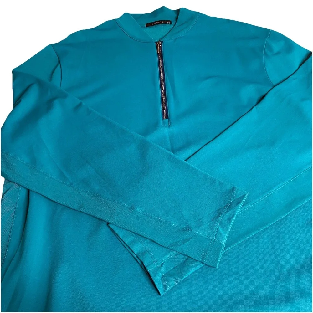 Greyson Siasconset 1/4 Zip‎ Pullover Shirt Golf Performance Fiddle Teal Blue XXL